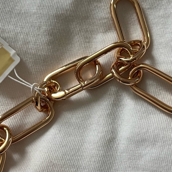 Michael Kors Precious Metal-Plated Brass Chain Link rose gold Necklace - Picture 6 of 7